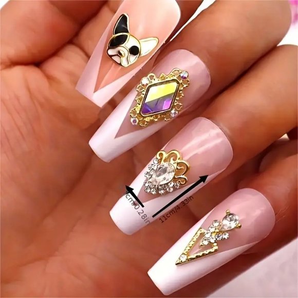 3D Alloy Nail Charms,Different Shapes 3D Crystals Zircon Large Rhinestones Metal - Picture 4 of 5